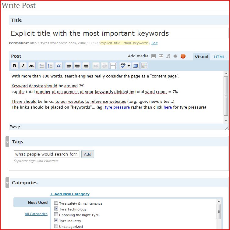optimise blog posts for search engines